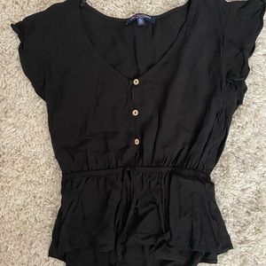Black Button Down Top